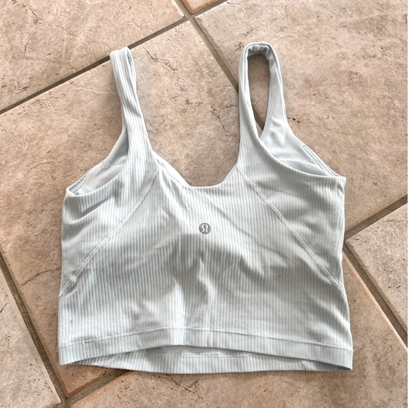 Light Blue Lululemon Ribbed Align Crop Tank Top Size 4 - Picture 2 of 4